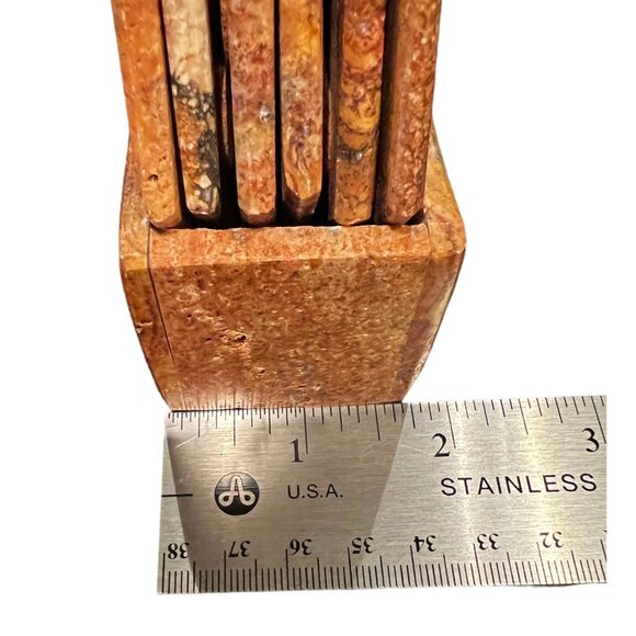 Six Hexagon Marble Coasters Stone Holder Set of 6 Crystals Sedona Travertine Sto - Picture 5 of 10